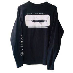 Guy Harvey by AFTCO Woodblock‎ Back-Printed L/S Men’s Pocket T- Shirt | Size SM